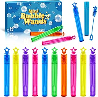 36 Pieces Mini Bubble Wands,Bubble Party Favors Assortment Toys for Kids,Themed Birthday, Halloween, Goodie Bags, Carnival Prizes, Wedding, Bubble Maker Toys for Kids,Outdoor Gifts for Girls & Boys