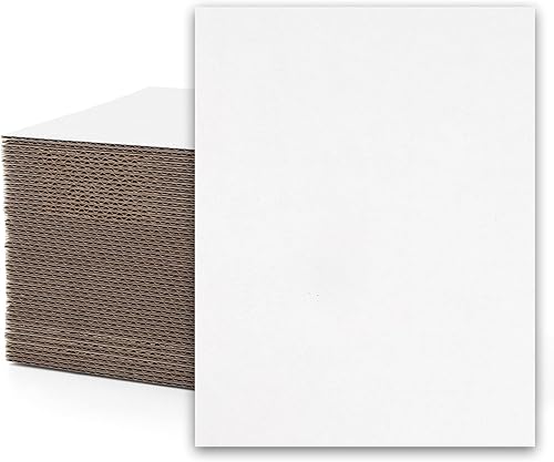 Mat Board Center, paquete de 50 hojas de cartón corrugado de 8.5 x 11 pulgadas, 116 pulgadas de grosor, insertos de cartón plano para correo,