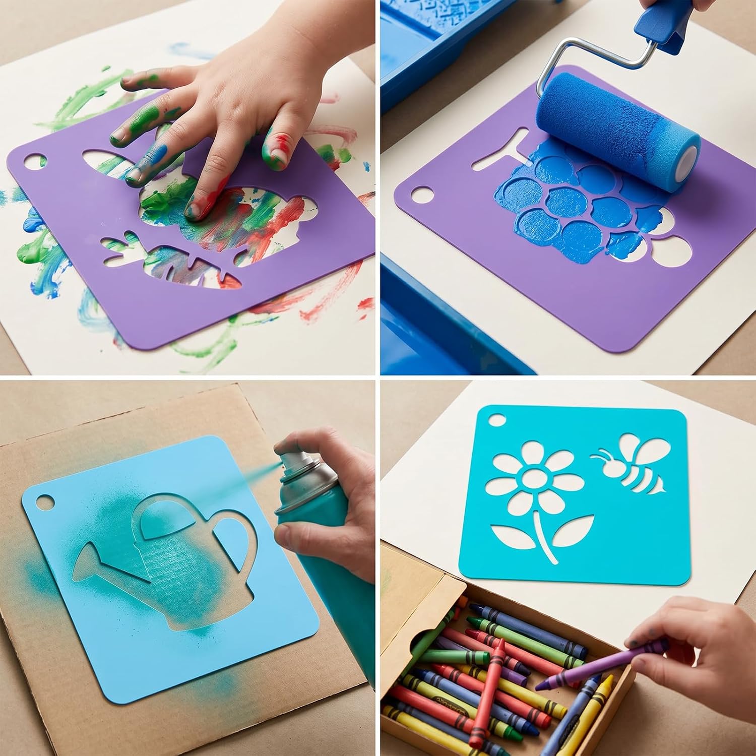 42 Pack Stencils Farm and Animal Theme Set Large 8 Inch Small 5.5 Inch Drawing Stencil Chalk Template Reusable Washable Shape Template Stencils Kit for DIY Art Crafts Painting Drawing image 5