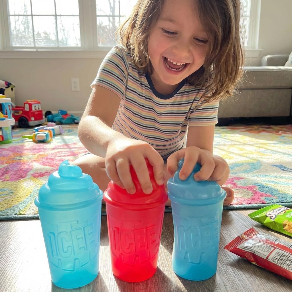 ICEE Scented Squishi Toys – Pack of 3 – Red + Blue + Random Color – Slow Rising Squishy Stress Relief Toy for Kids & Collectors