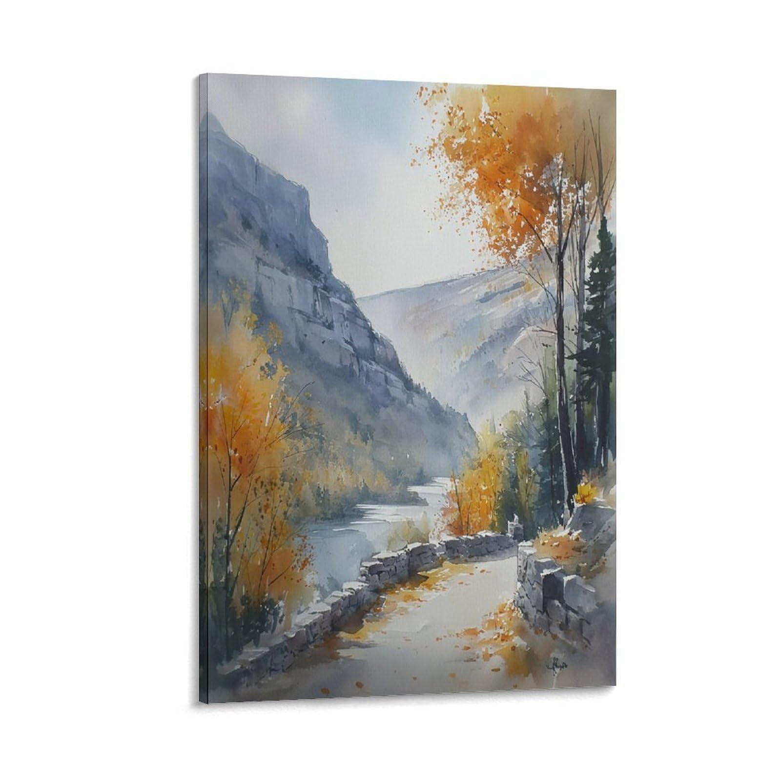 XWYMXZ Finger Lakes Watercolor Painting Travel Poster 20x30inch(50x75cm) Vintage Watercolor Canvas Art