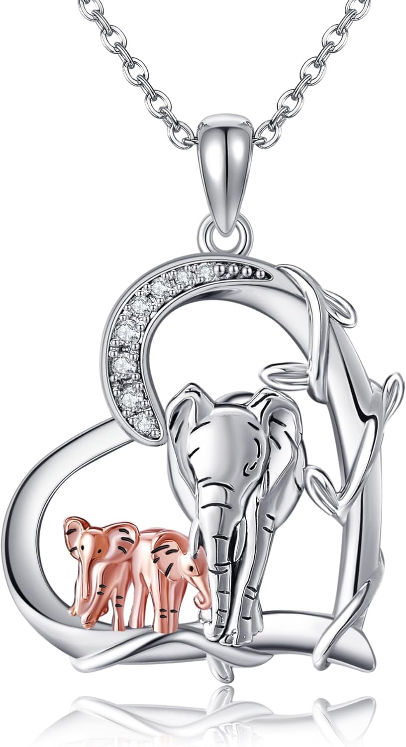 Animal Love Necklace 925 Sterling Silver Cute Animal Family Necklace Jewelry Gifts For Women Lover Mother