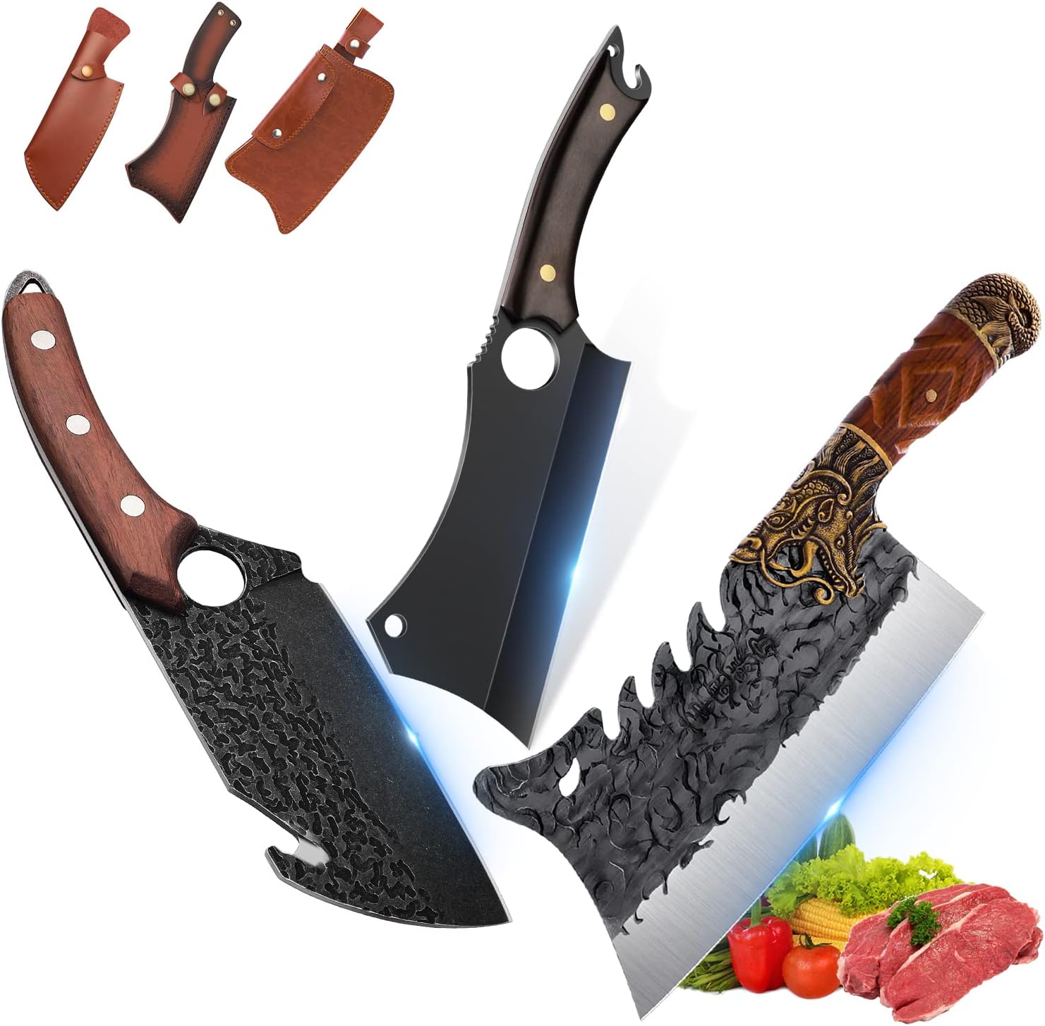 Black Cleaver Knife Butcher Cleaver Bone Cleaver Set Hand