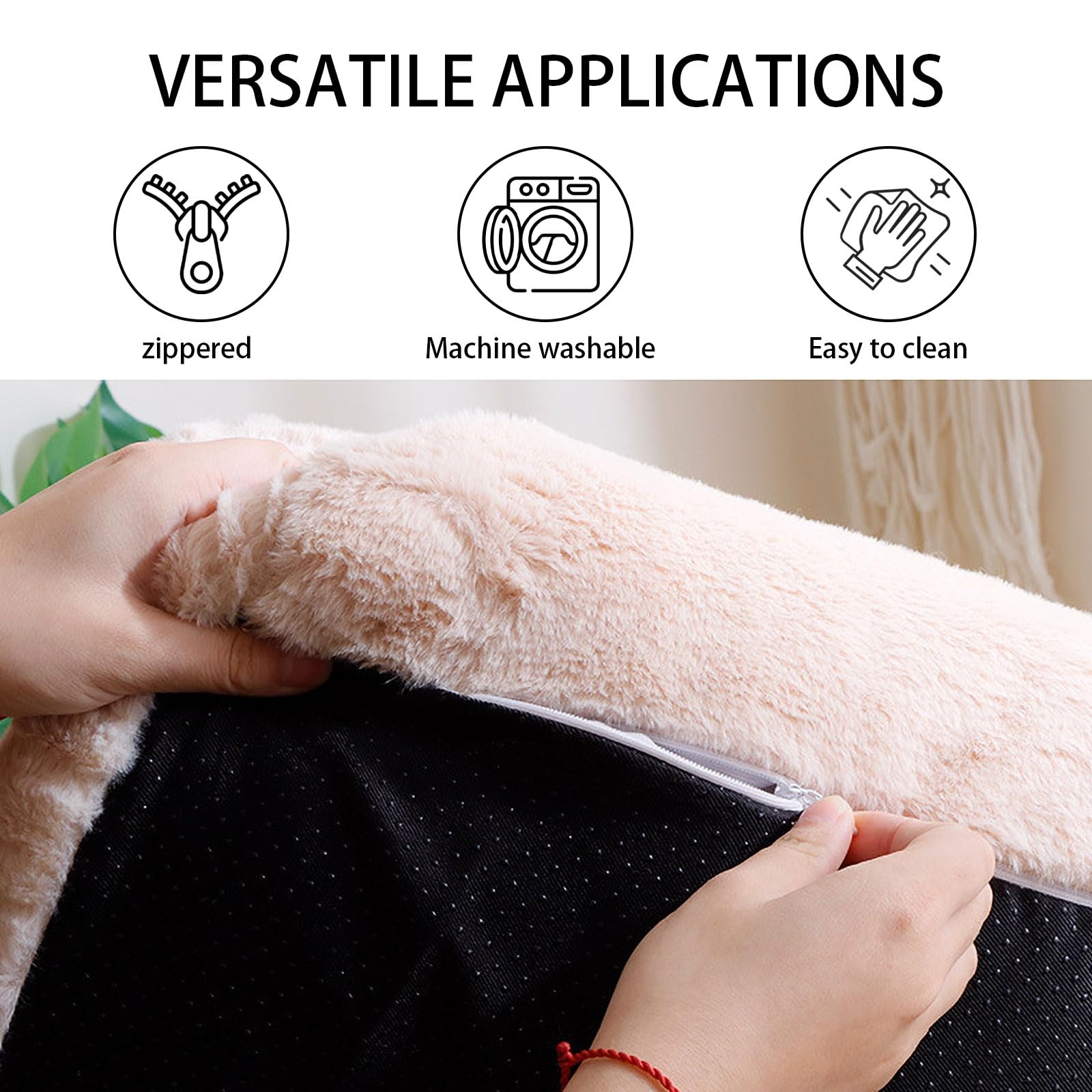 سرير اريكة للحيوانات الاليفة من ايزياميبت، بيت للكلاب والقطط والكلاب، قابل للازالة والغسل للقطط والكلاب المتوسطة والصغيرة، قاع غير قابل للانزلاق، سرير متين للكلاب، كنبة قطط منفوشة، 66 × 46 × 30 سم