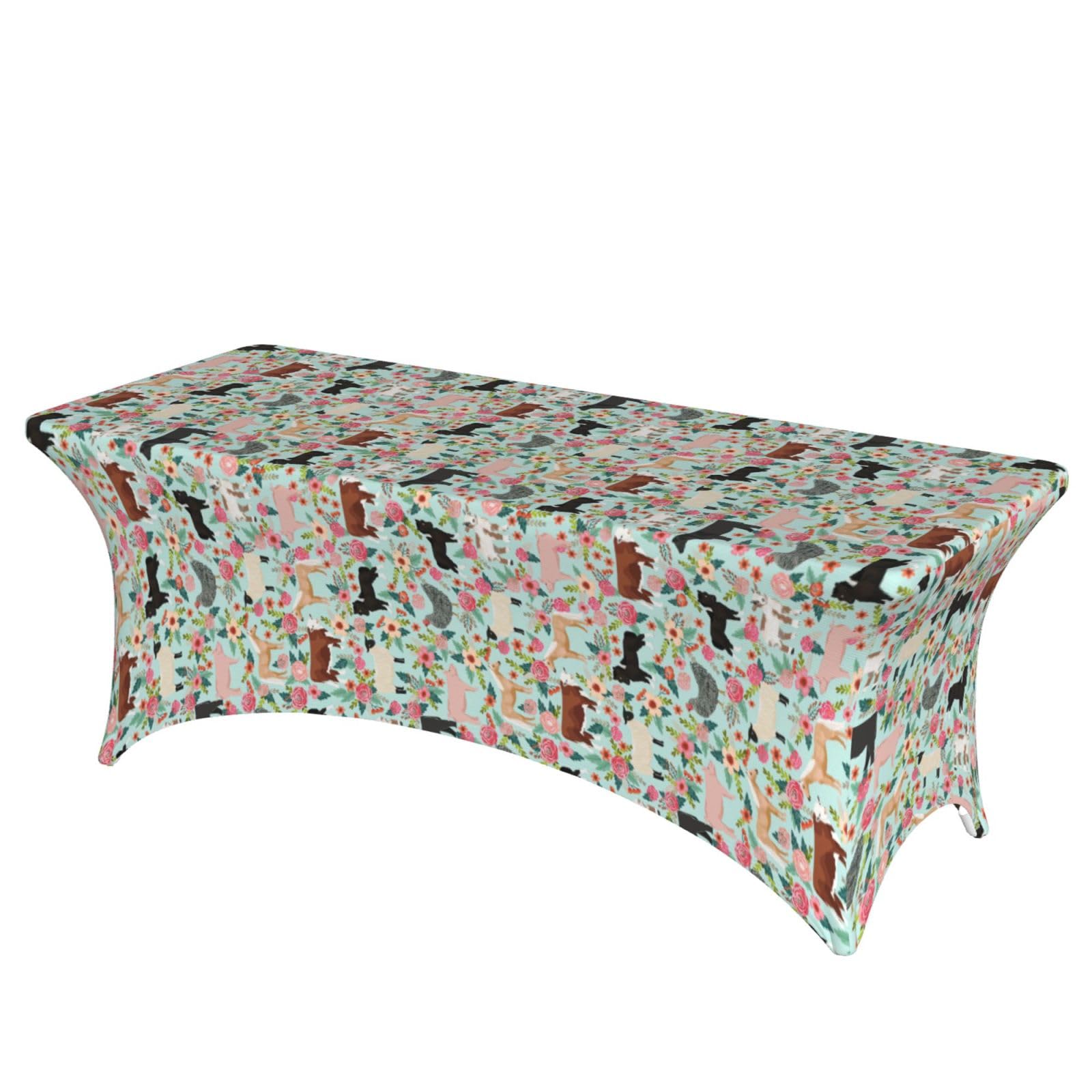 AYYQWE Farm Animal Print Elastic Rectangular Tablecloth For Banquet Outdoor Picnics Office Table Cover