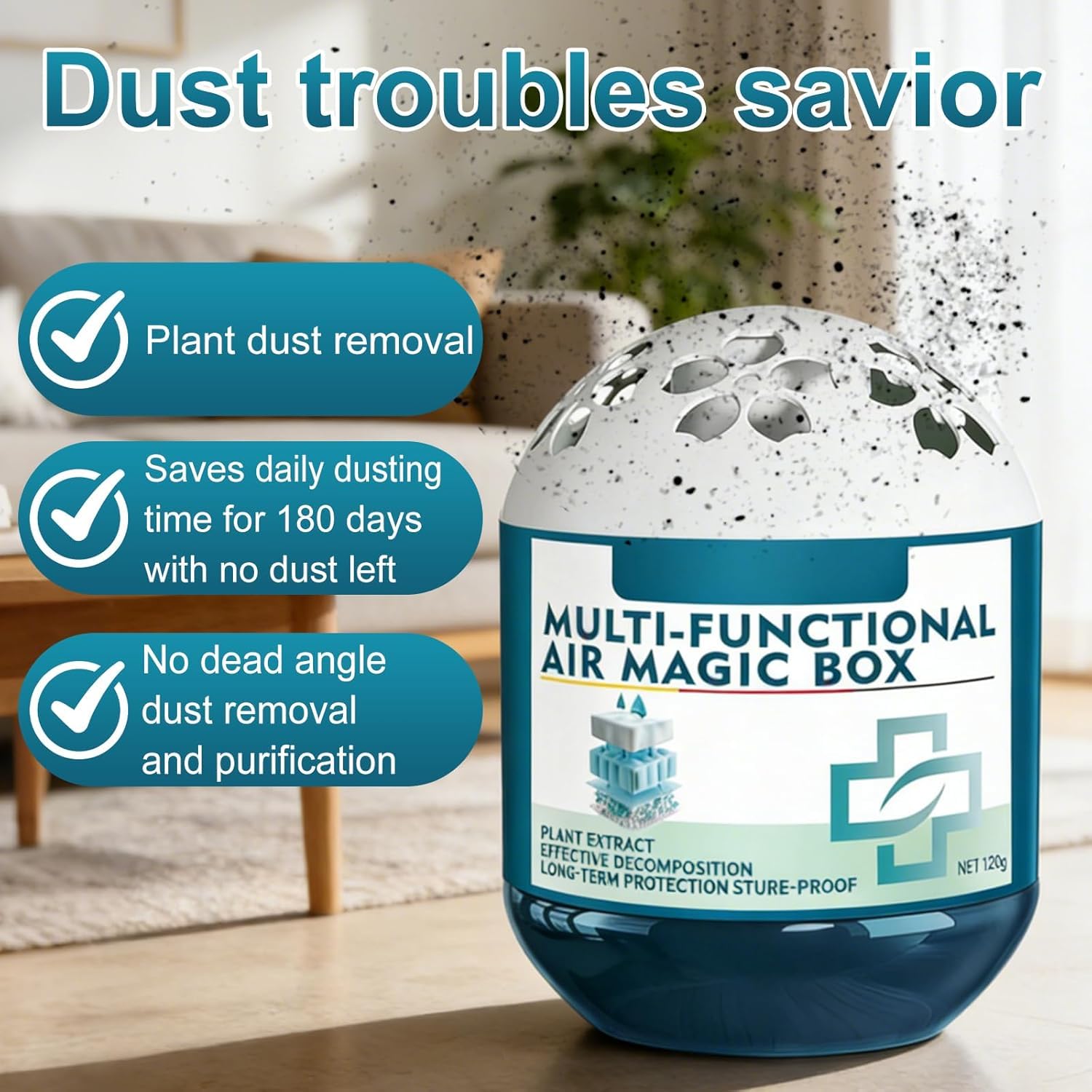 2Pcs Indoor Air Purification Dust Removal Magic Box,Multi Functional Air Magic Box,Dust Removal Magic Box Odor Eliminator Air Fresheners For Home (2) — view 2