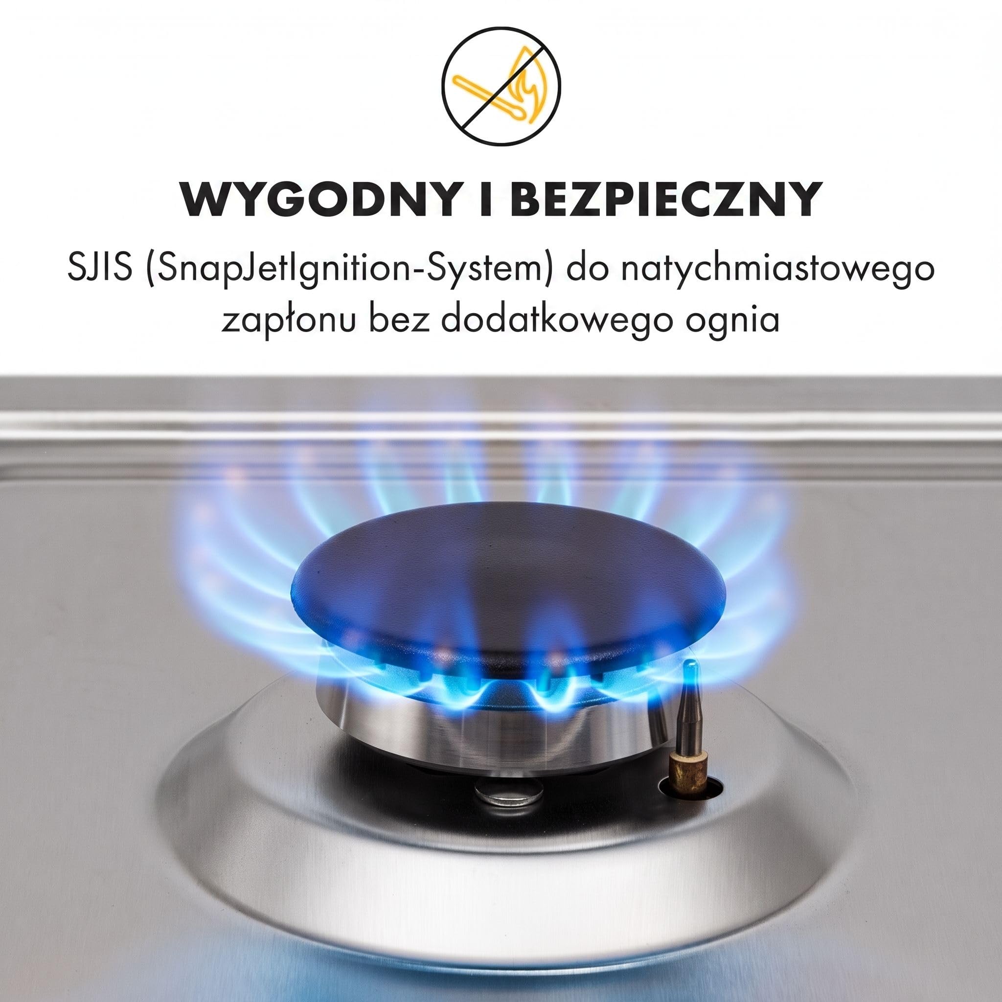 Klarstein Kuchenka gazowa, Płyta gazowa do zabudowy, Palniki Sabaf, Płyta na propan/gaz ziemny, Kuchenka z zaworami bezpieczeństwa i automatycznym wyłączaniem, Szkło ceramiczne, 4-palnikowa, Srebrna