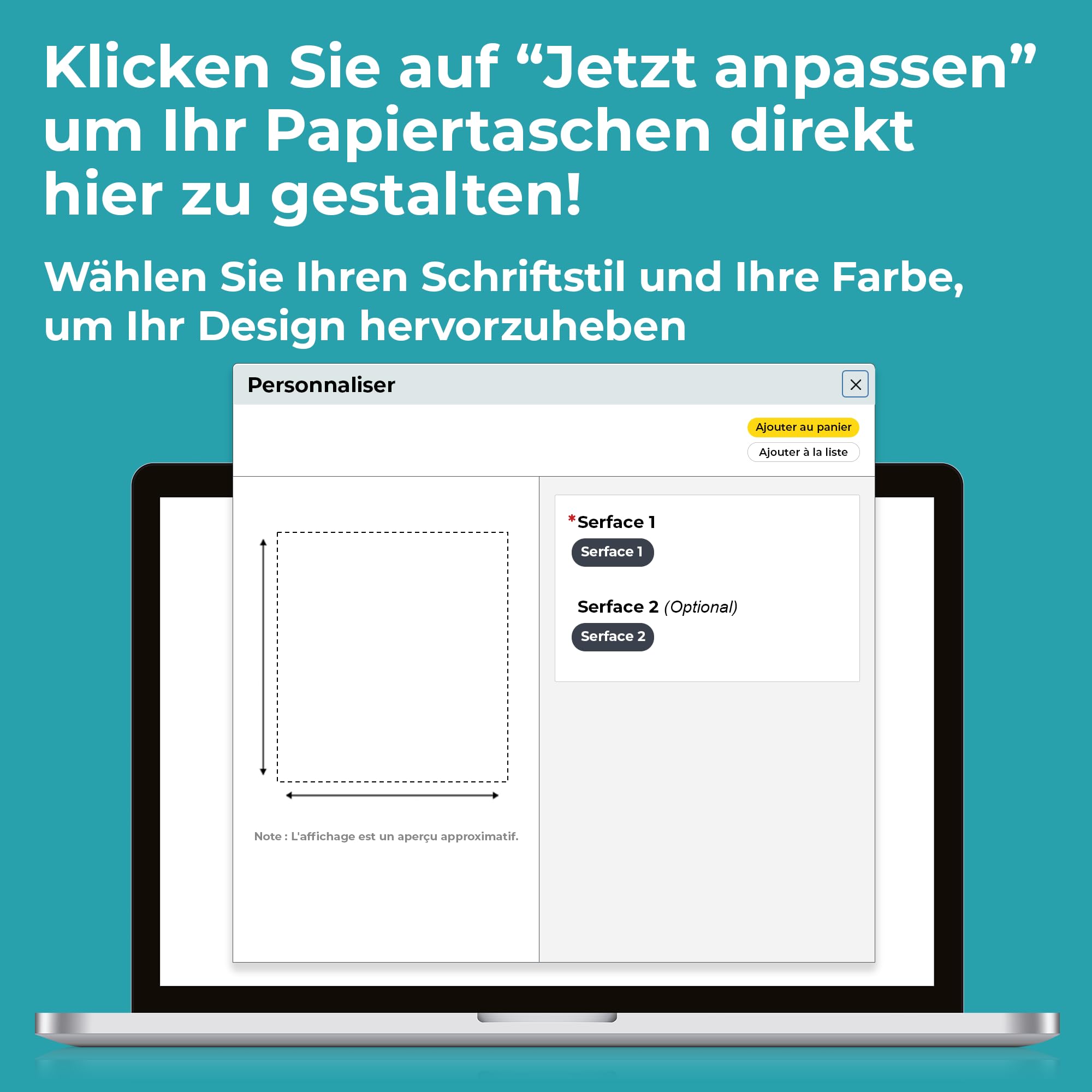 Cimpress Personalisierte Papiertüten mit Henkel weiß, Foto, Logo oder Text hinzufügen, 22 × 30 cm Dezenter Aufdruck, 250 Stück, Kraft-Geschenktüten für Einzelhandel, Boutiquen, Geburtstage, Hochzeiten