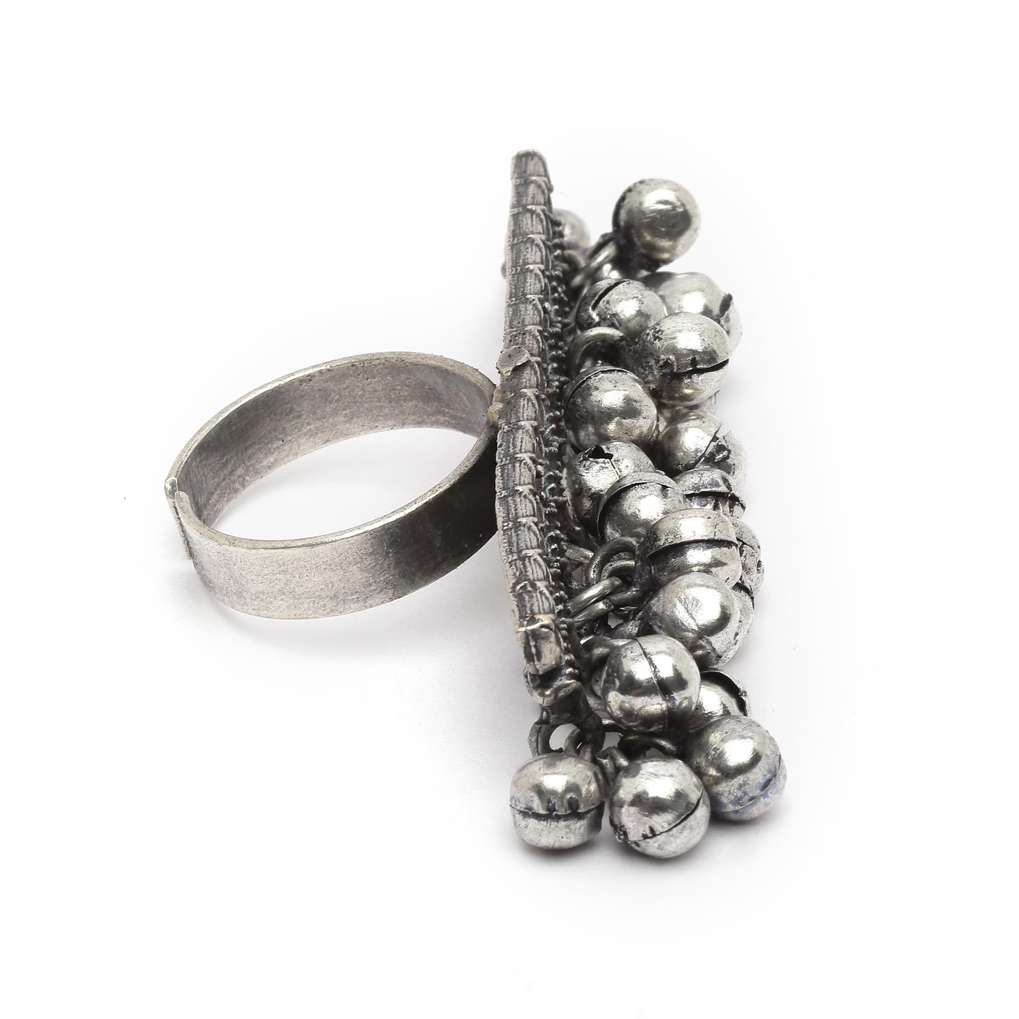 sanjog Oxidised German Silver Ghungroo Embellished Adjustable Ring for Women Girls- Unique Design (B0CNXT4NVR) Amazon Price History, Amazon Price Tracker