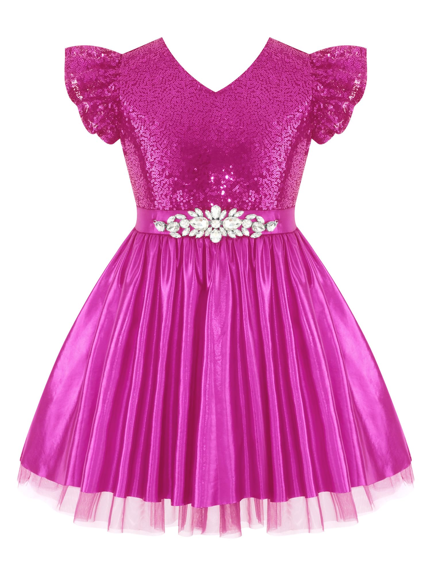 Kinder Satin A Linie Schwungkleid Kleid Festlich Einschulungskleid