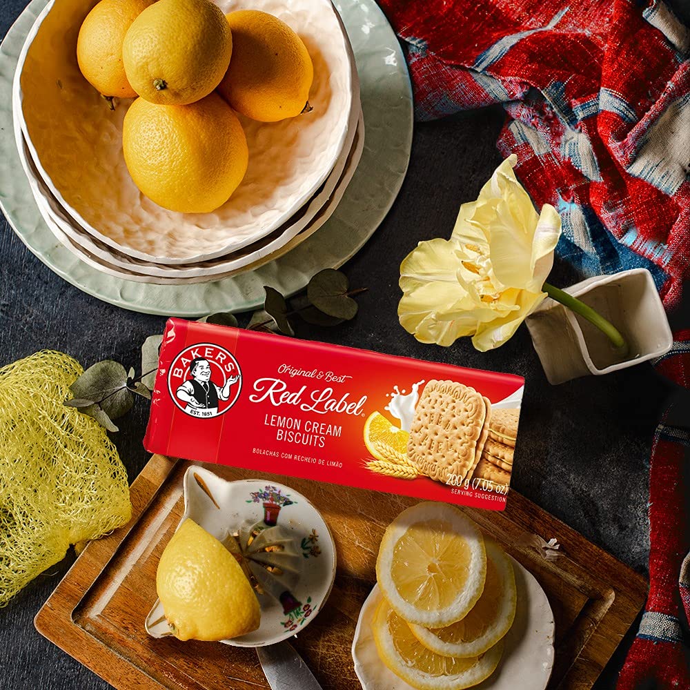 Bakers Red Label Lemon Creams Biscuits (200g) 12 Pack CASE