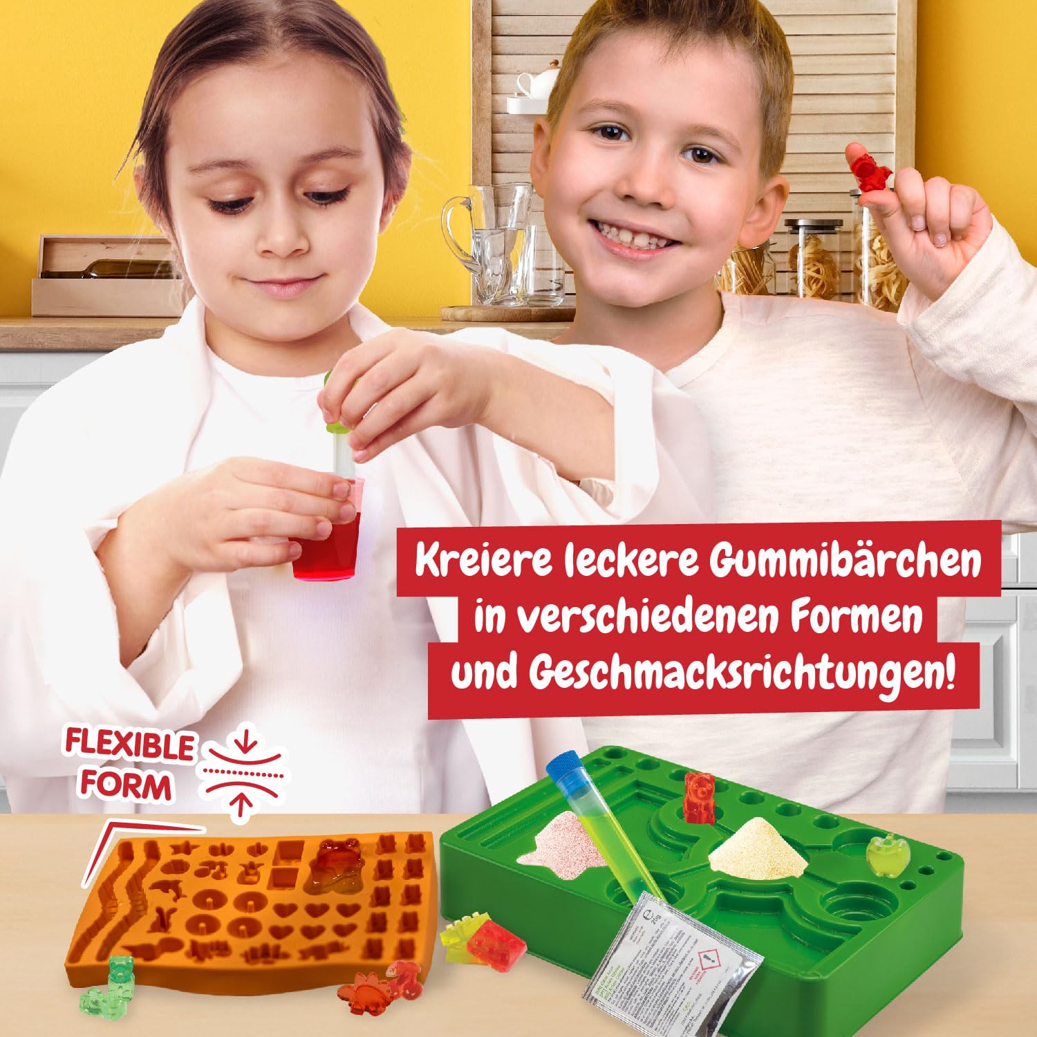 Science4you Gummibärchen-Labor – Gummibärchen selber Machen & Fruchtgummi Labor 19 Verschiedenen Formen für Kinder, Riesenbär-Gummi Geschenke für Mädchen & Jungen ab 7 8 9 10 11+ Jahren