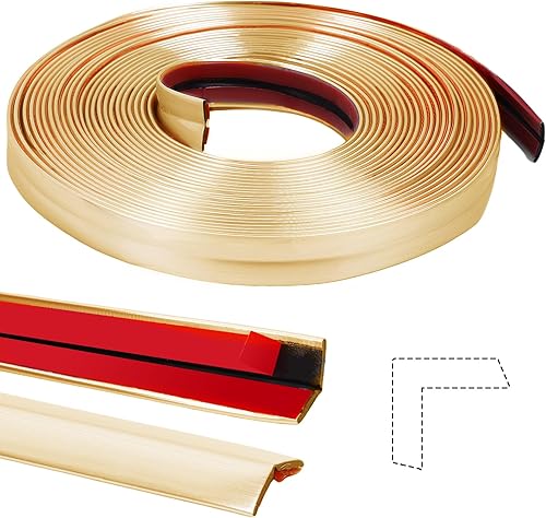 Miniatura 7 de Moldura de pared para despegar y pegar, tiras decorativas plegables flexibles de 33 x 0.8 pulgadas para pared, muebles, moldura autoadhesiva