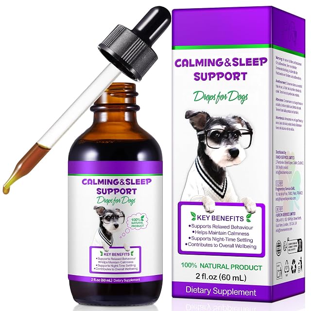 MXCZBSM Gotas Relajantes y para el Sueño para Perros - Sabor a Beicon - 60 ml
