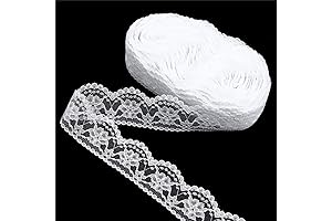 1.35Inch White Lace Trim Roll, 22 Yards Lace Ribbon for Sewing, Crafts,...