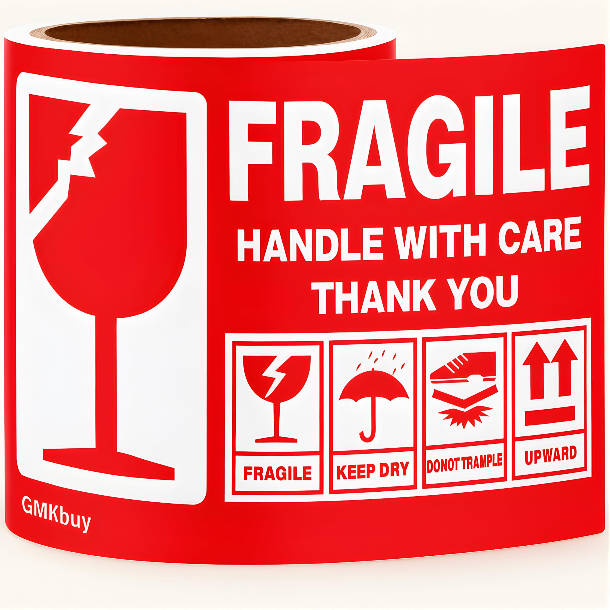 4 x 6 Inch – 100 Fragile Stickers for Shipping & Moving – Easy Tear, Permanent Adhesive, Handle with Care Stickers for Shipping Box, Carton, Parcel,