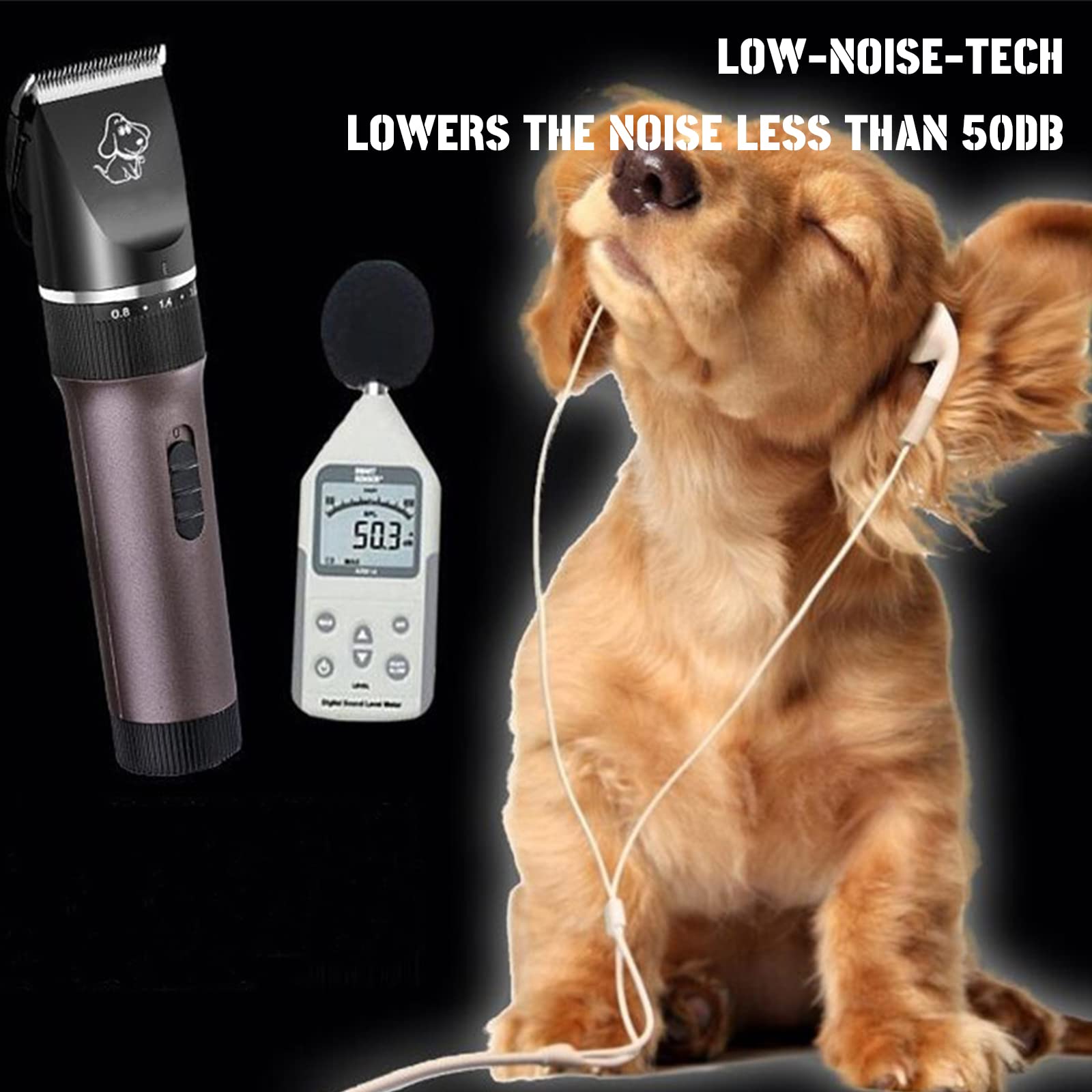 Cortapelos para Mascotas Maquina Cortar Pelo Perros Profesional,Inalámbrico Y Recargable, Kit De Aseo para Perros Cortapelos,Cortador De Pelo para Perros Gatos con 4 Peines Guía