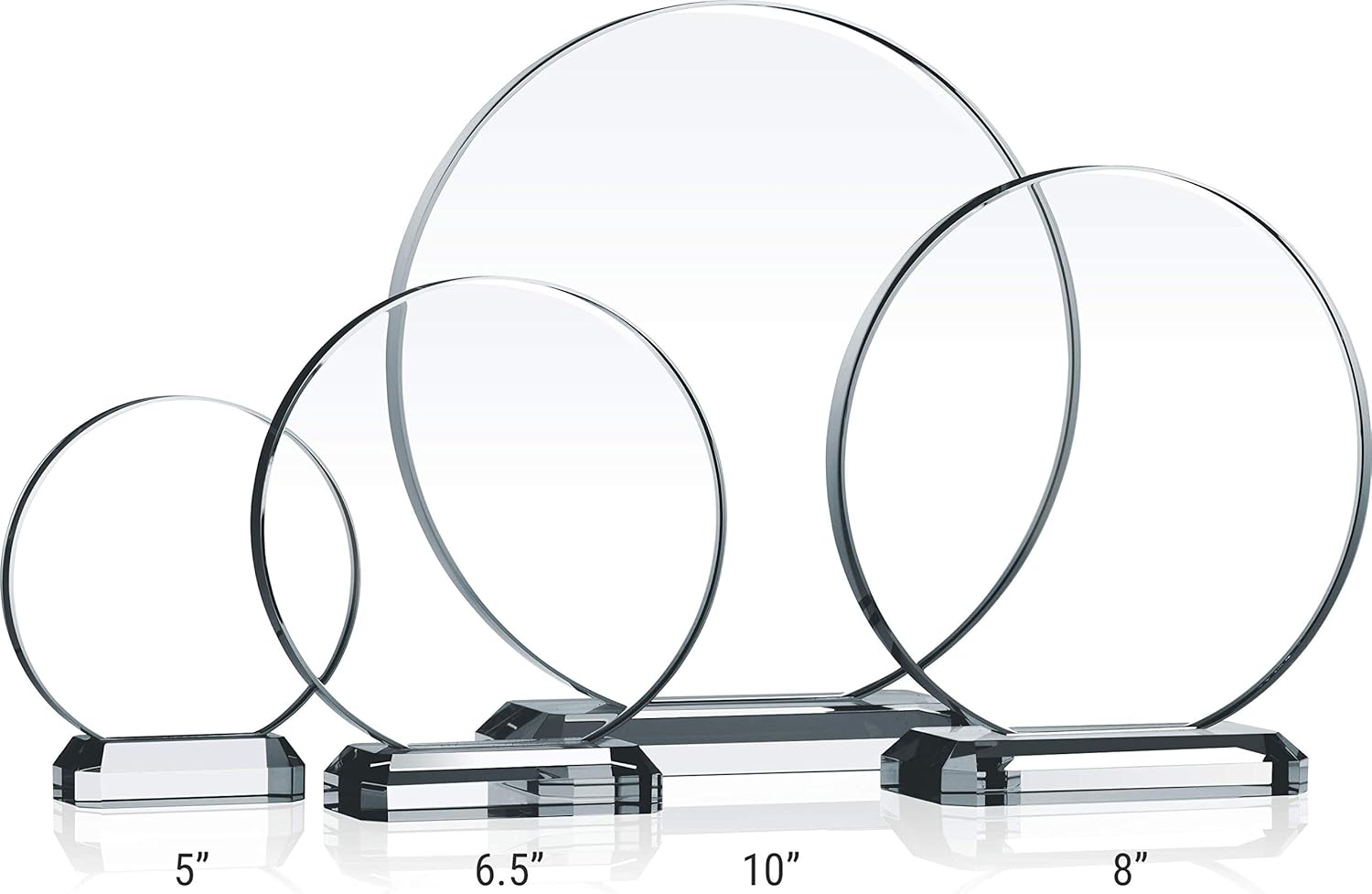 Personalized Crystal Circle Employee Years of Service Award Plaque, Customized with Employee & Company Name, Service Period, Unique Corporate Service Award for 5, 10, 15 Work Anniversary (M - 6.5")