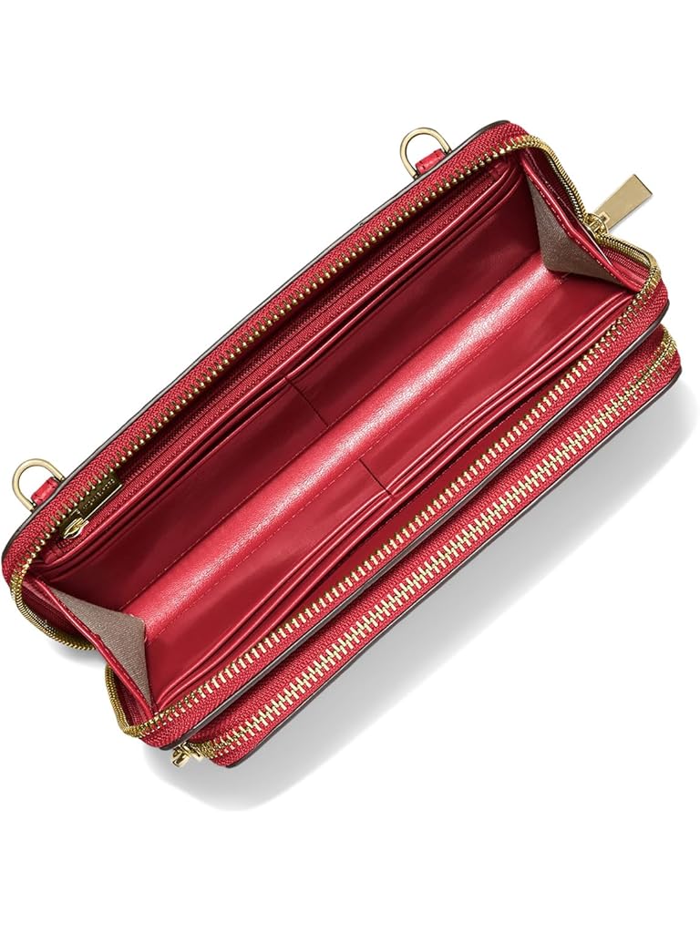 Red Michael Kors Jet Set Large Continental Xbody