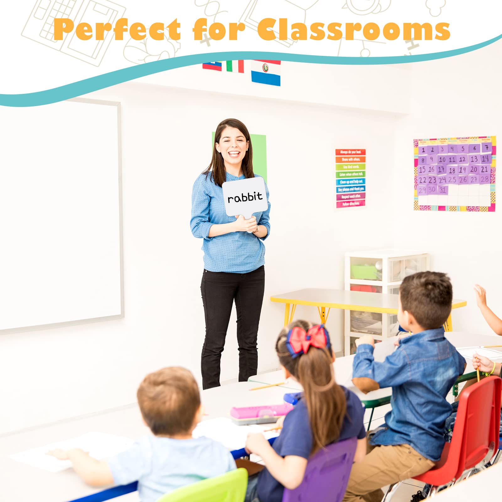 Dry Erase Paddles Double Side Small White Boards Mini Dry Erase Boards Thickened Handheld Whiteboards Dry Erase Lapboards for Classroom Students Kids Bidding Voting Scoring Games Activities (48)