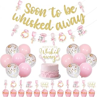 Kreatwow Kitchen Themed Bridal Shower Decoration Soon To Be Whisked Away Banner Kitchen Party Garland Floral Baking Bridal Shower Cake Topper Cooking Party Balloon for Chef Baking Bachelorette Wedding
