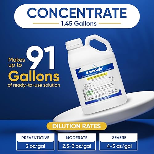 Miniatura 8 de AgroMagen, GrowSafe Bio-Pesticida, Miticida Natural Orgánico, Fungicida e Insecticida, (5) 5.2 Galones)