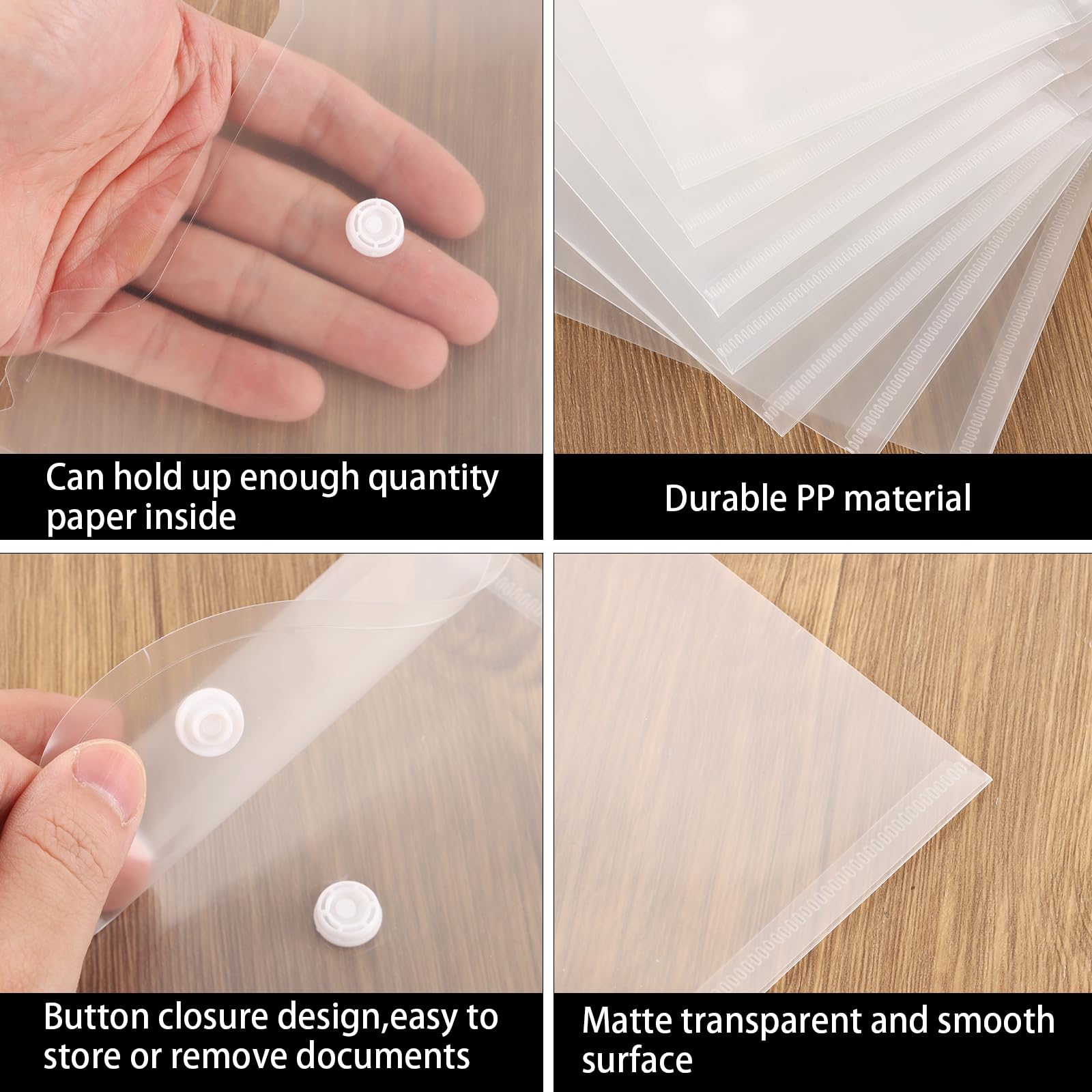 SHUESS 30 carteras de plástico A6 – Sobres A6 – Carteras pequeñas de plástico – Cartera A6 transparente para papeleo para el hogar, oficina, escuela