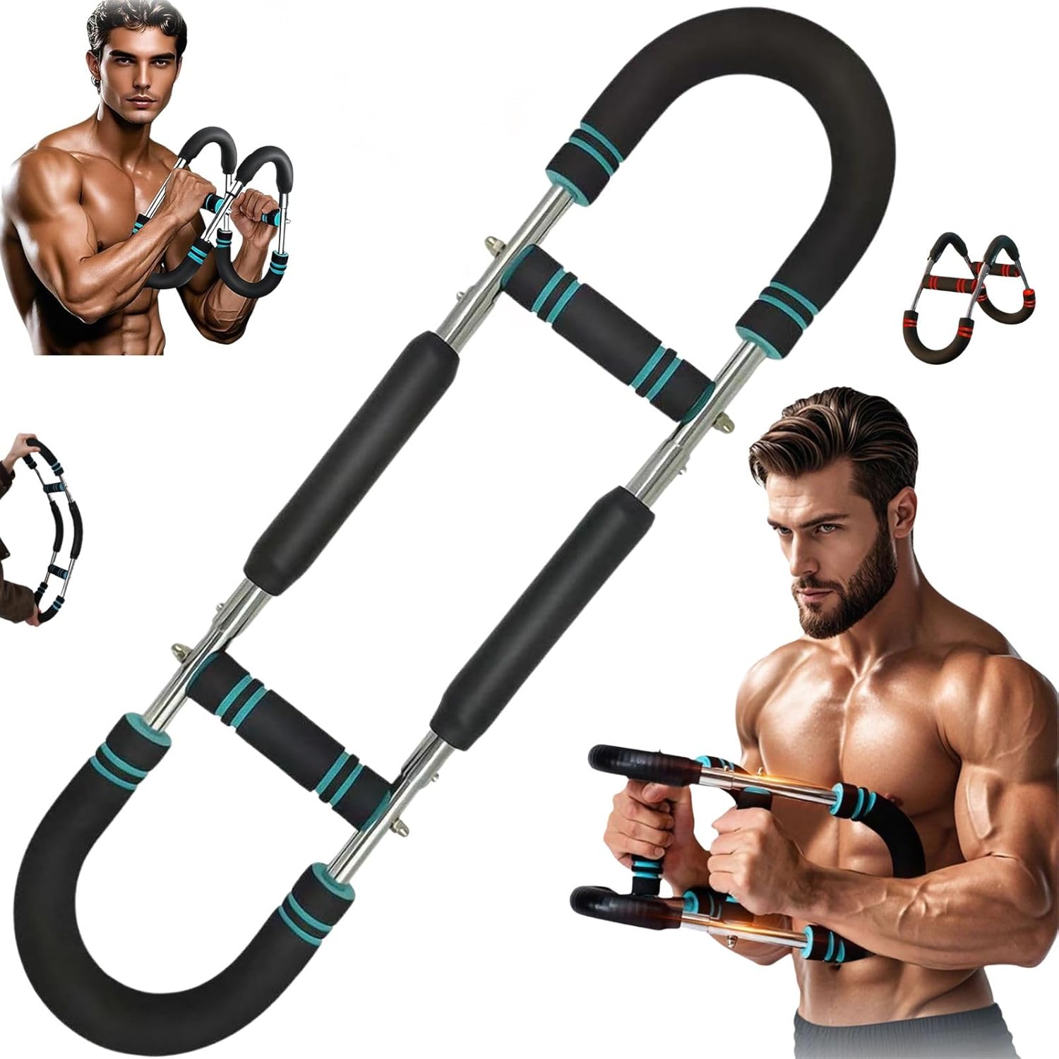 Mr Sculpt Gorilla Bar – Adjustable Resistance Chest Expander, Full Body Workout Bar for Home Fitness, Portable Strength Trainer with 3 Tension Levels 30-40-50kg, Safe Ergonomic Design