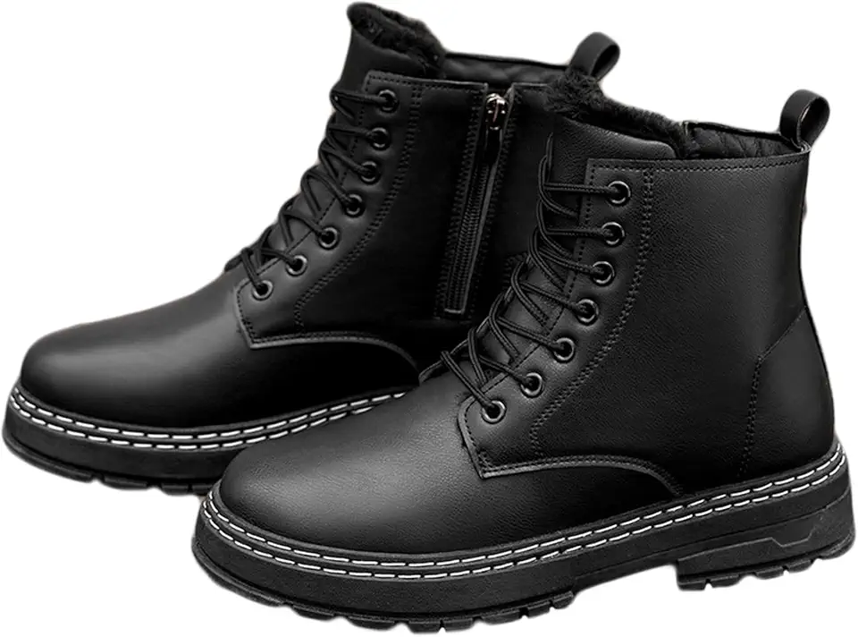 Botas de neve masculinas, impermeáveis, forro de fuzz, quente, frio, trabalho, neve, botas de inverno