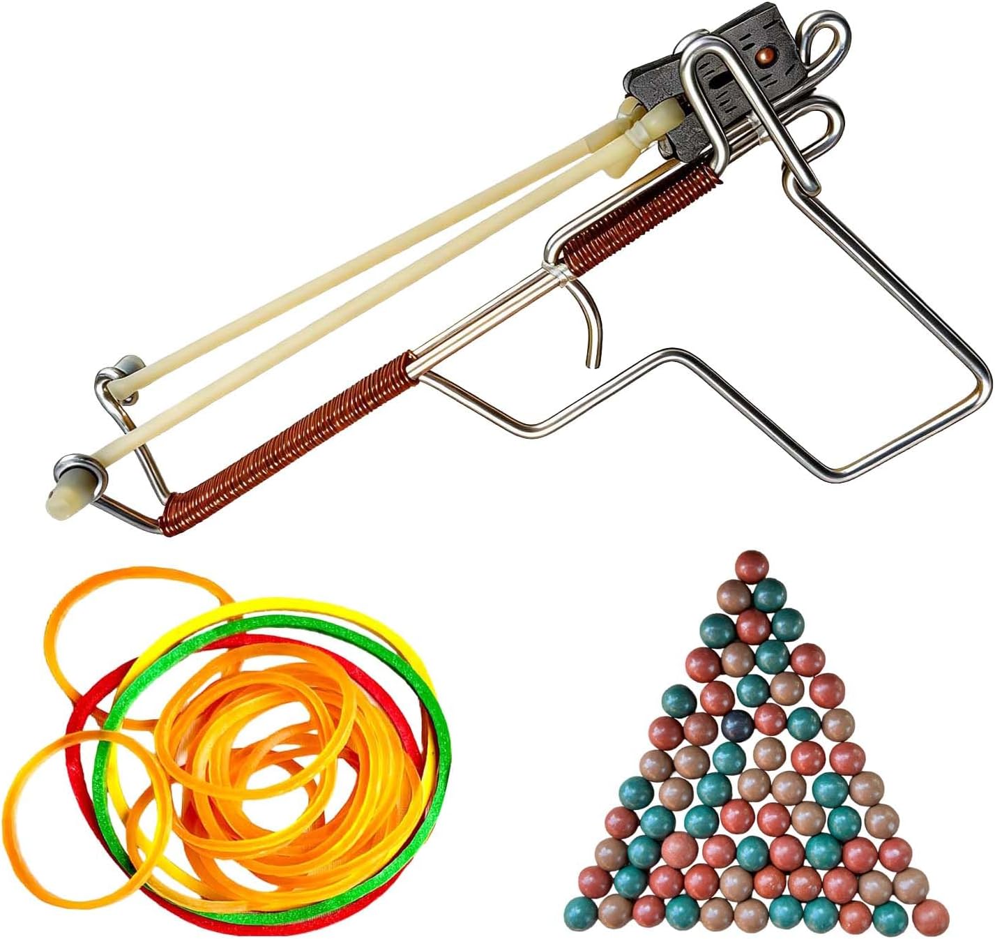 Rubber Band Gun for Adults, Handmade 304 Stainless Steel Launcher