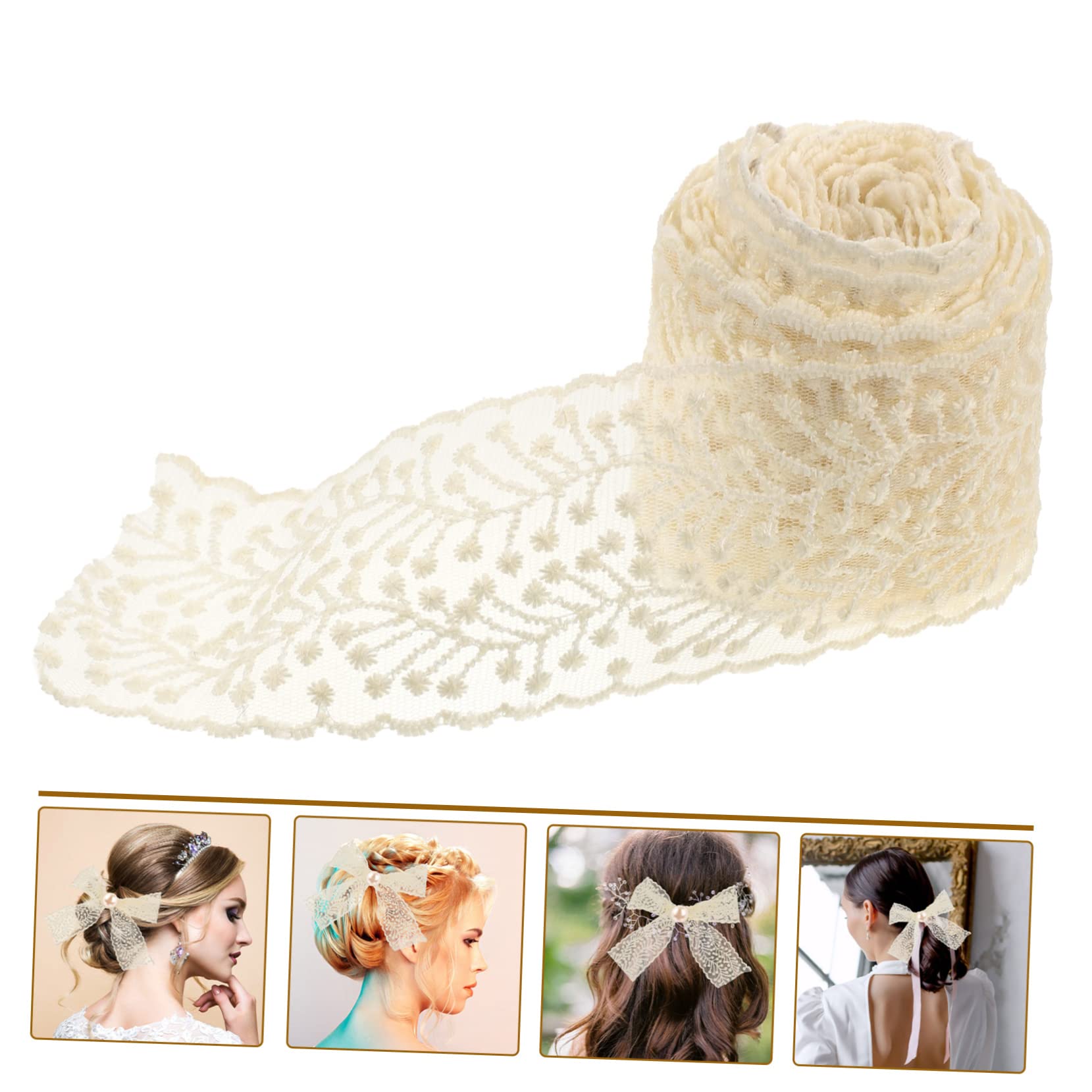 NUOBESTY 5rollos Encaje De Para Manualidades Cinta De Encaje Para Costura Material De Para Accesorios De Cabello Diseño Elegante Para Decoración De Ropa y Artesanías