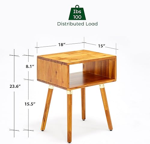 Miniatura 41 de Bme Dinkee - Base de cama de tamaño matrimonial sin cabecera, 15 pulgadas, minimalista y moderna, madera de acacia, 12 listones de madera para
