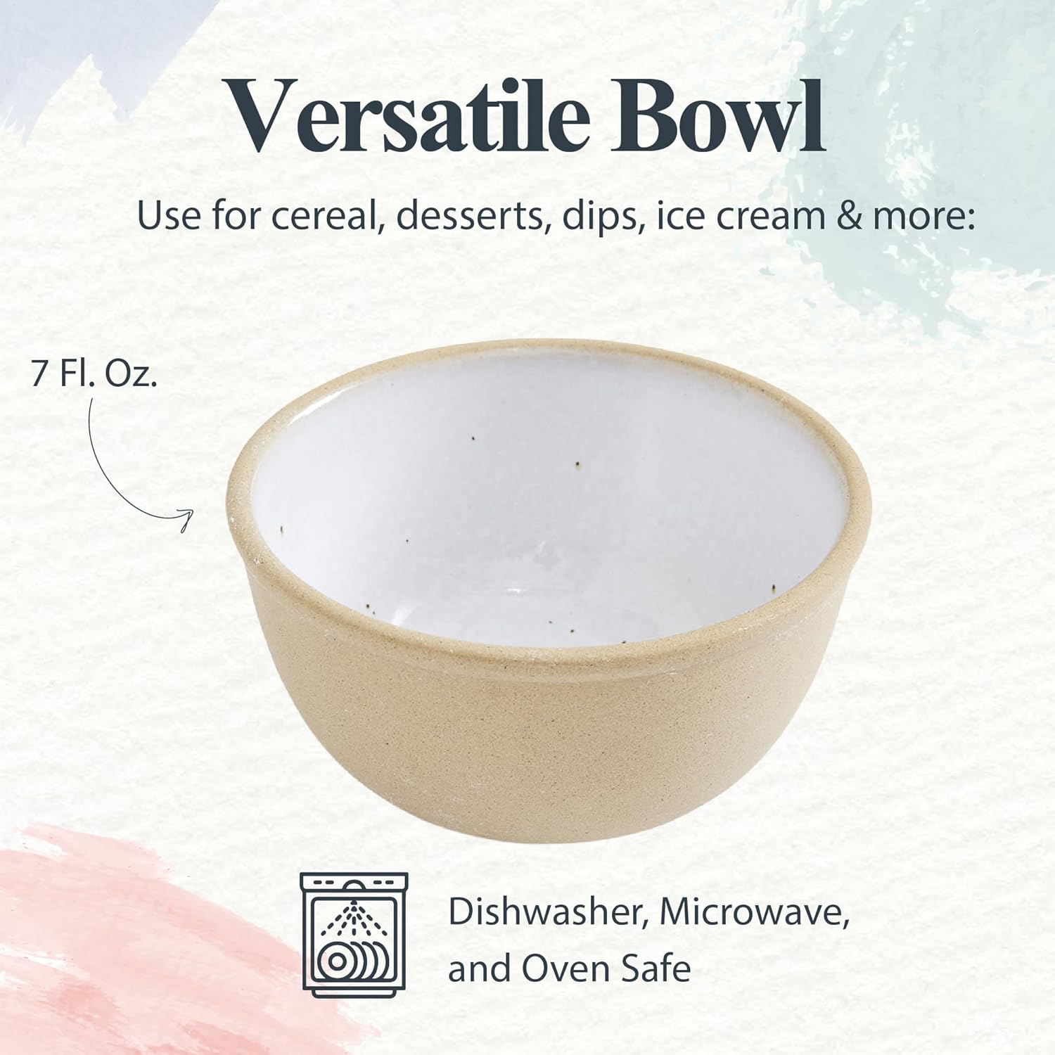 Portmeirion Minerals 4.5-Inch Small Bowl, Moonstone - Handmade in Portugal, Unique Stoneware Glaze for Kitchen, Microwave & Dishwasher Safe - Shallow Stackable Tableware for Cereal, Soup, Salad
