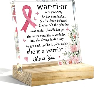 Breast Cancer Care Gifts For Women Inspirational Decor Breast Cancer Survivor Gifts For Woman Acrylic Plaque With Wooden Base
