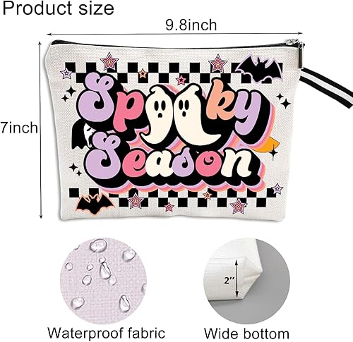 Miniatura 2 de TTBDKKDM Bolsa de cosméticos de Halloween, bolsas de maquillaje para mujer, bolsa de maquillaje de Halloween con cremallera, estuche de belleza,