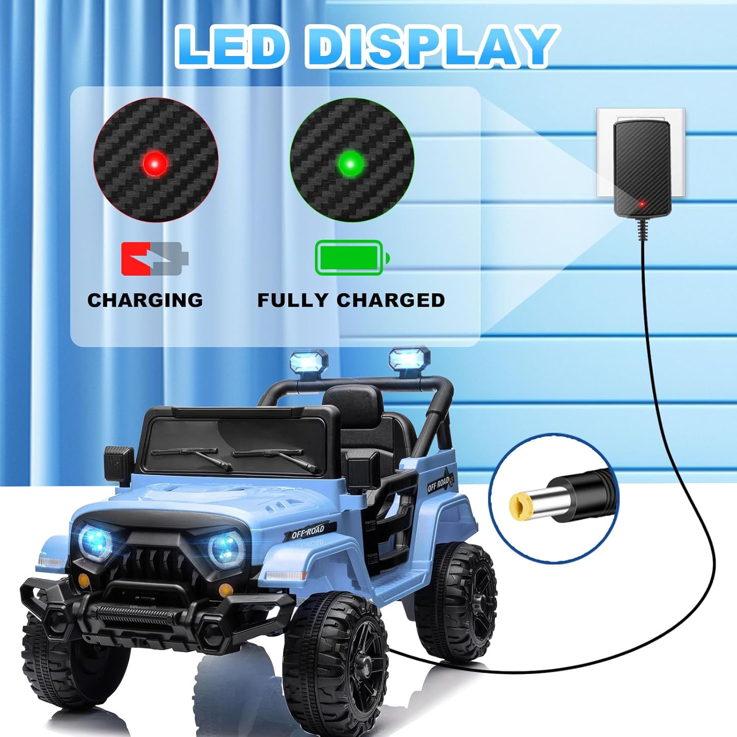 12V Charger for Kids Ride On Car Toys 12 Volt Battery Charger Best Choice Products for Wrangler SUV Kid Trax Dynacraft Toy Car Motorcycle Kidzone Bumper Car Kids Electric Ride On Car Power Adapter thumbnail