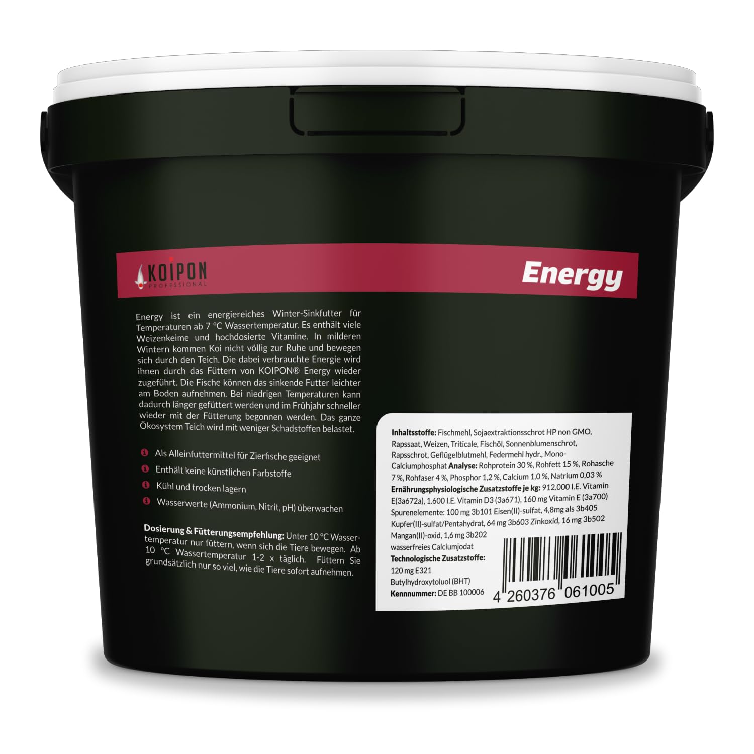 KOIPON Energy Winterfutter 3 kg 6 mm, sinkend, für Koi & Goldfische