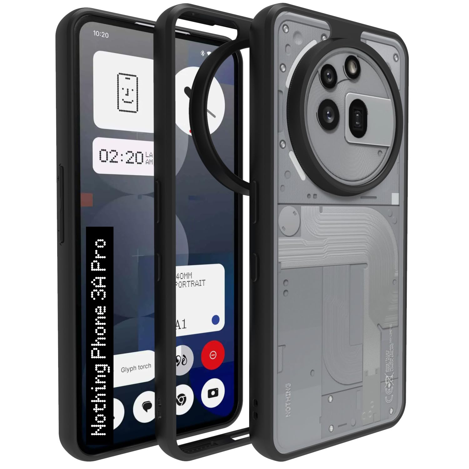 RIGGEAR Shockproof Sleek Hybrid Armor Back Cover Case for Nothing Phone 3a Pro (Clear PC + Black TPU Bumper) RIGGEAR Shockproof Sleek Hybrid Armor Back Cover Case for Nothing Phone 3a Pro (Clear PC + Black TPU Bumper)