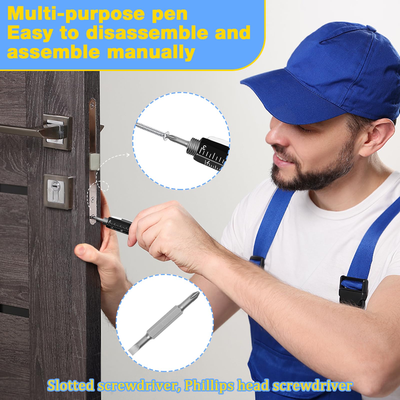 HOFASON Lot de 48 stylos multifonctions pour homme et adulte | Cadeaux de Noël en vrac pour hommes et adultes, stylos multi-outils 6 en 1, prix de fête pour adultes