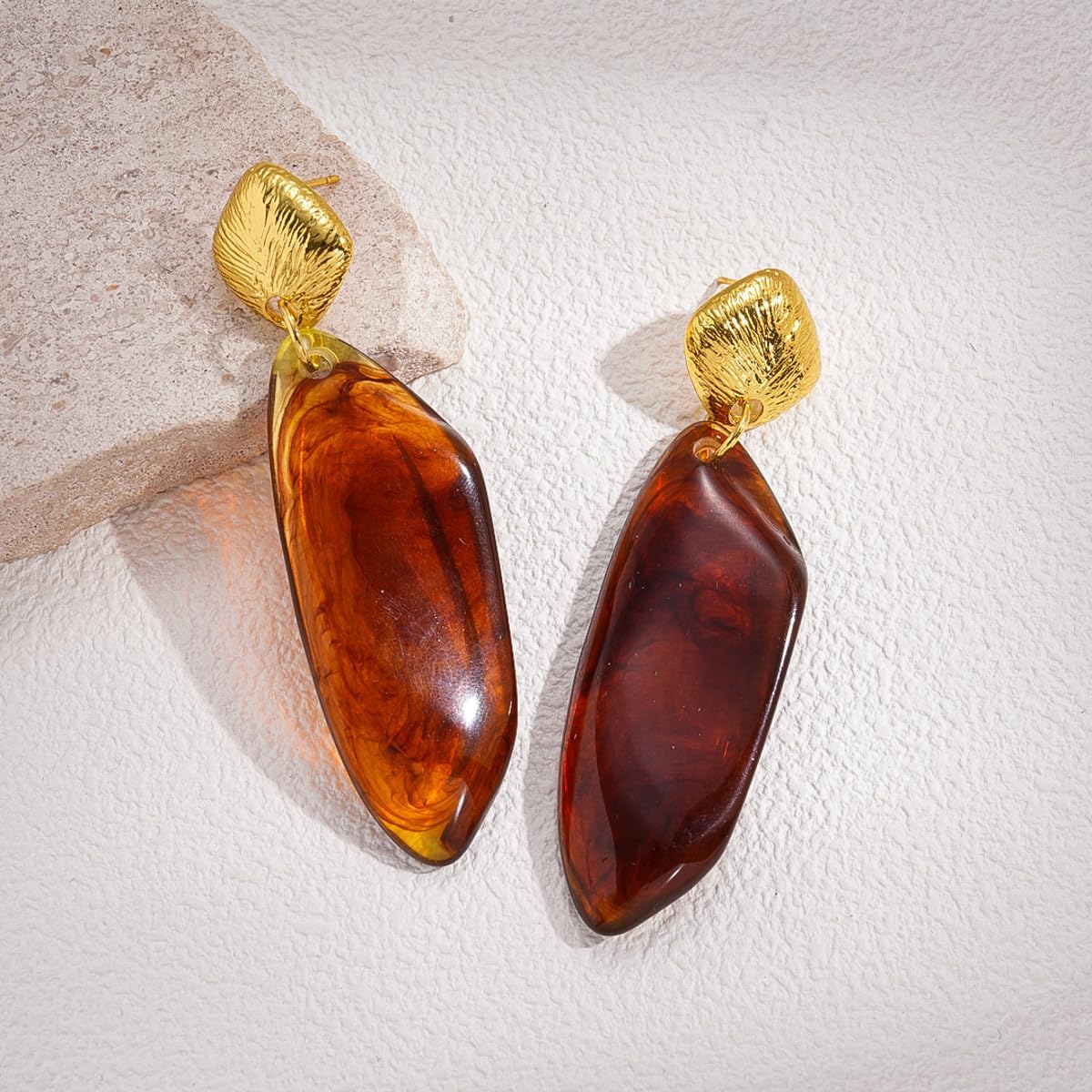 Acrylic Drop Earrings for Women Gold Resin Drop Dangle Round Acrylic Geometric Statement Earrings Beach Party Jewelry - Image 6