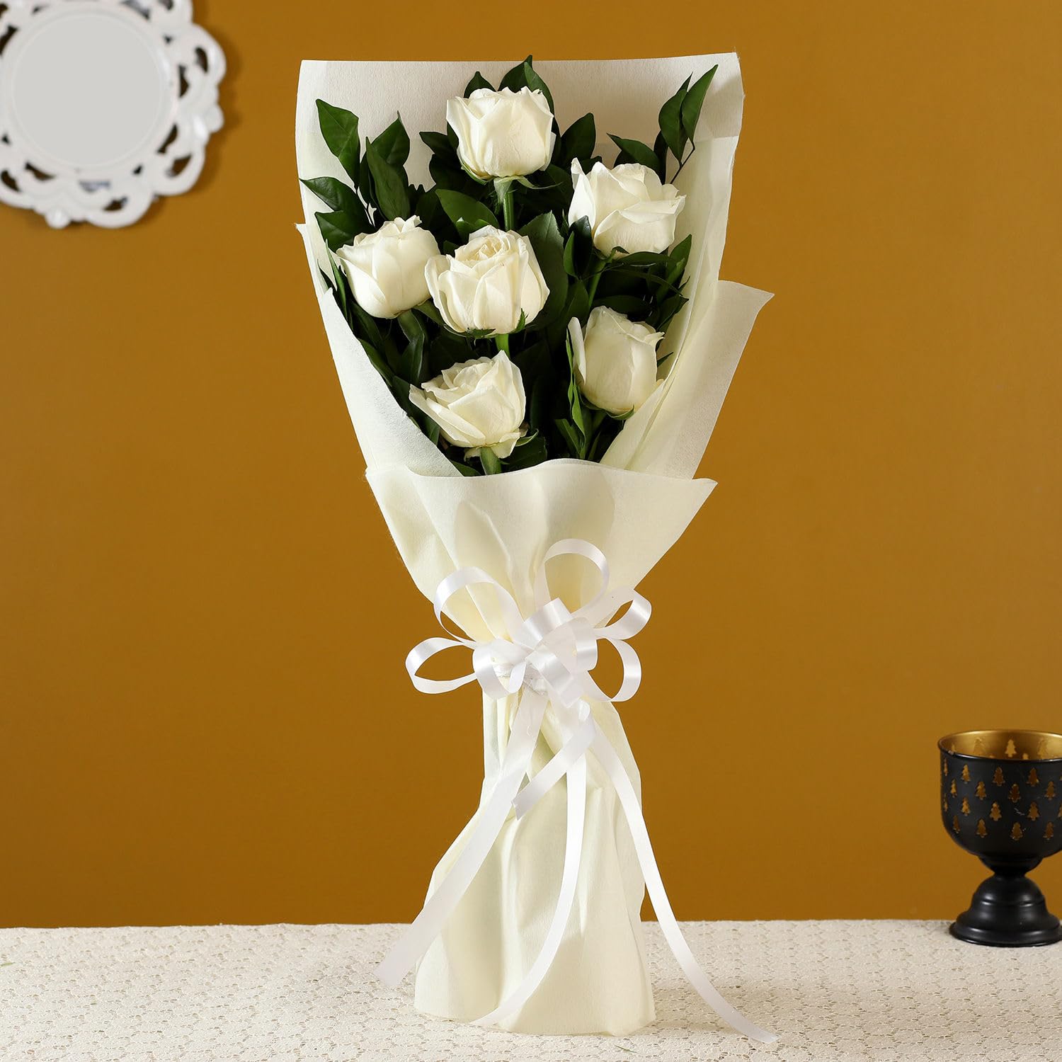 FNP Heavenly White Roses Bunch For Birthday Gift, Anniversary Gift, Women's Day Gift, Valentine's Day Gift & Gift For Special Occasion (Same Day Delivery)-image-39