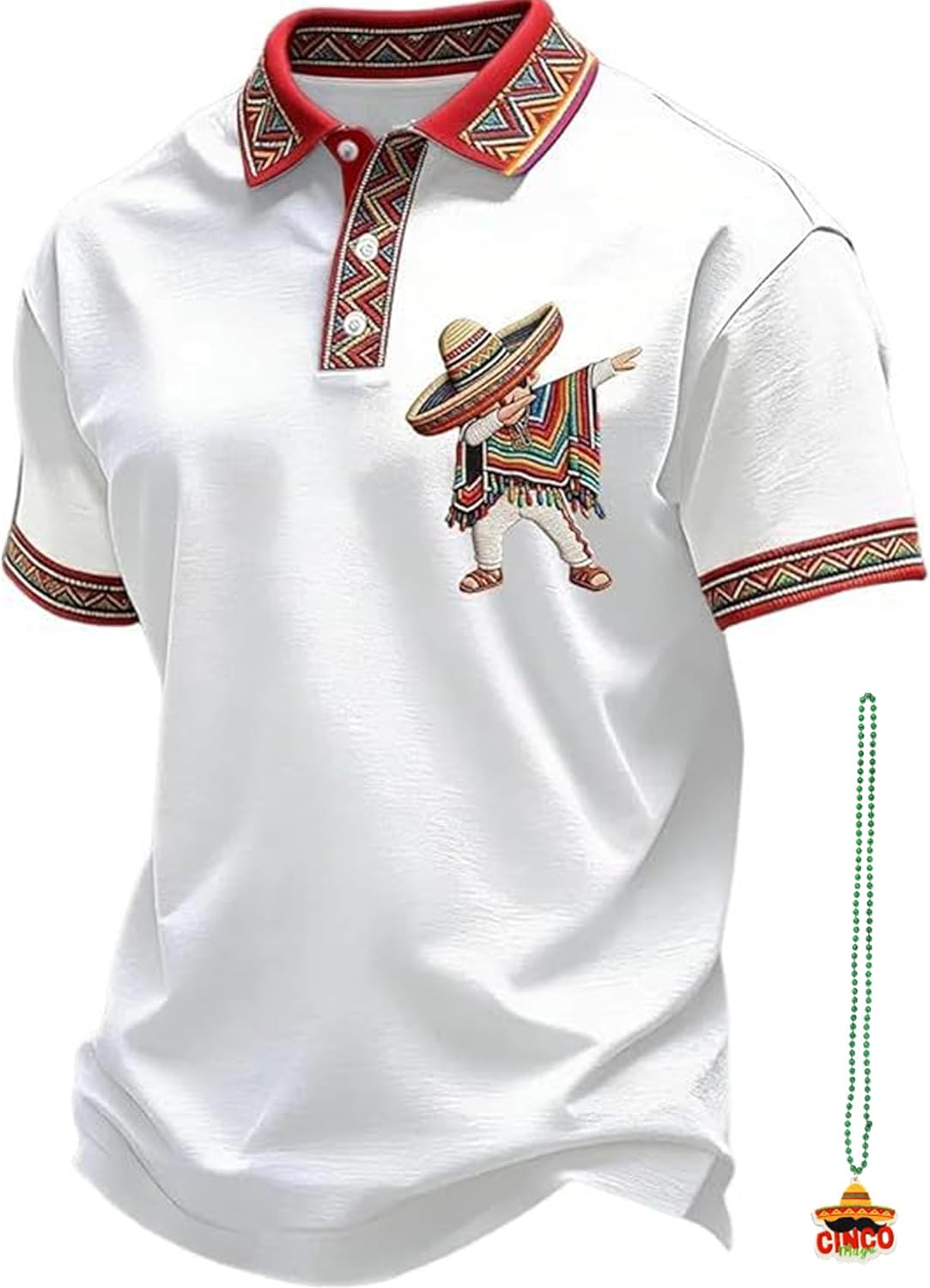 Men's Cinco De Mayo Polo Shirt Printed Casual Mexican Poncho Shirts Cinco De Mayo Fiesta Polo T-Shirt