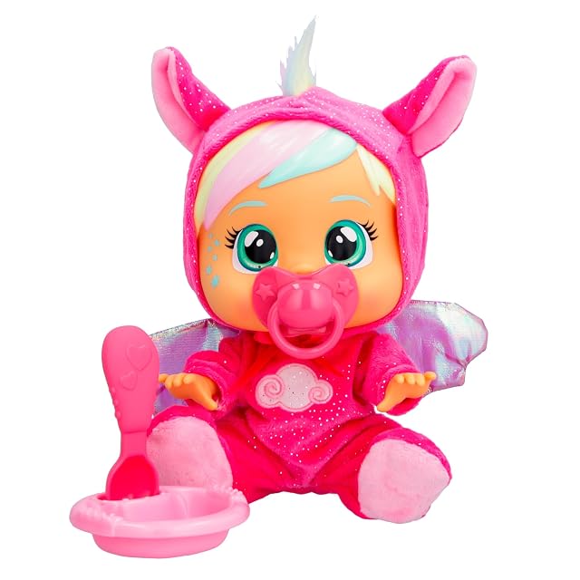 BEBÉS LLORONES Loving Care Fantasy Hannah | Muñeca bebé Que Llora lágrimas de Verdad con Pijama y 3 Accesorios - Juguete y Regalo para Niños y Niñas de 3 Años o Más