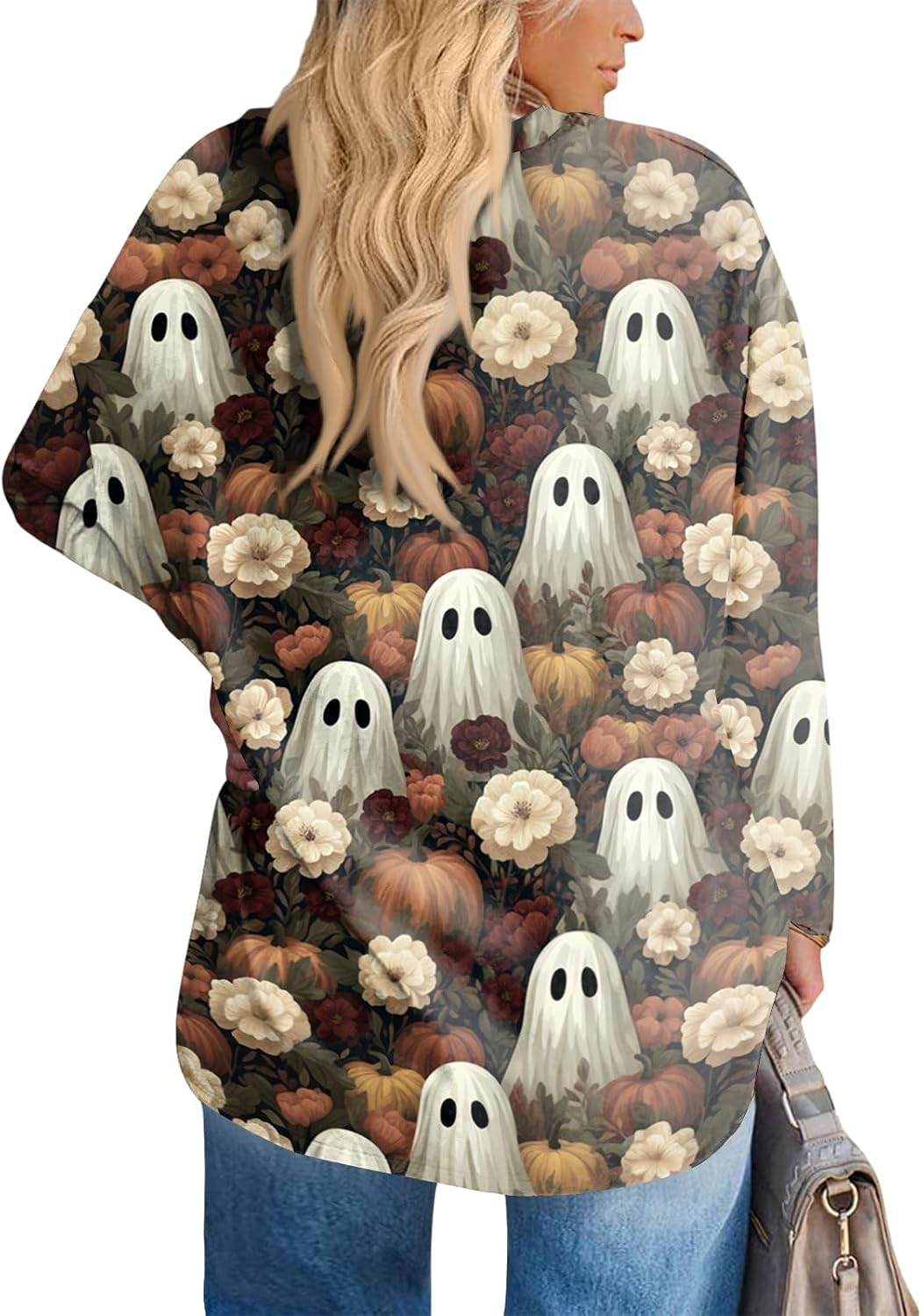 Plus Size Halloween Shirt Women Fall V-Neck Long Sleeve Tops | Long Sleeve Workout Tops for Women, T-Shirt for Women Casual Summer, Vintage Tee, Women's Clothing Plus,