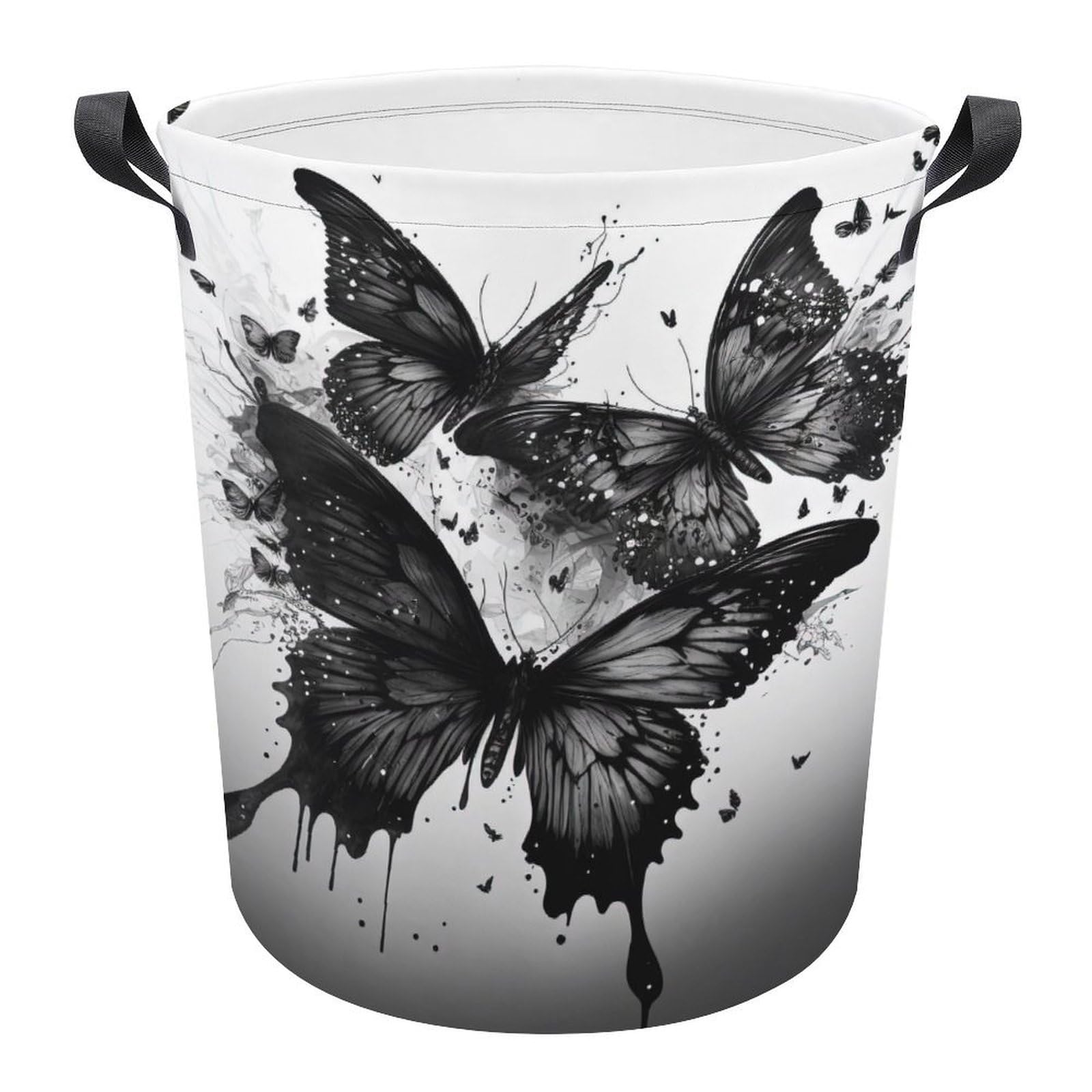 Cesta ropa sucia redonda impermeable mariposa cesto para evitar desorden en baño y colegio