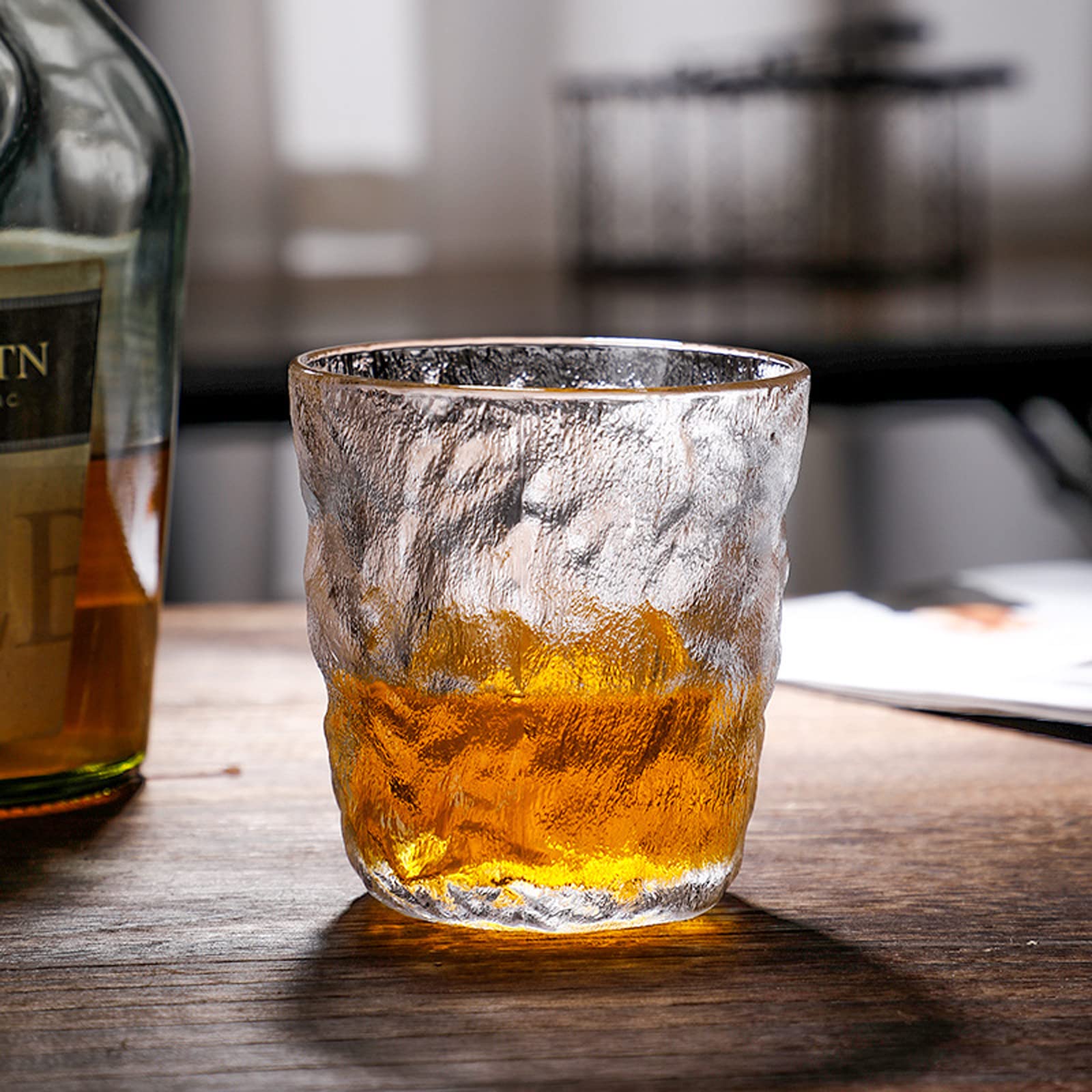 Nordic 2Pcs Whiskey Glasses Lowball Glasses and Highball Glasses for Drinking Scotch Whisky Bourbon Cocktails Cognac Cocktail Small
