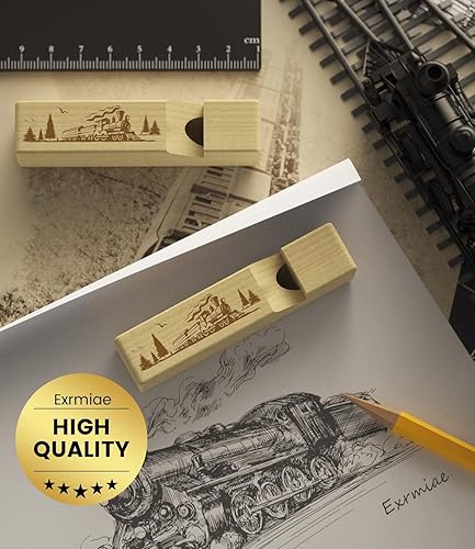 Miniatura 6 de Silbatos de tren de madera (2 piezas) – Silbato de tren de madera maciza para niños, recuerdos de fiesta, accesorio de silbato de madera, concurso o