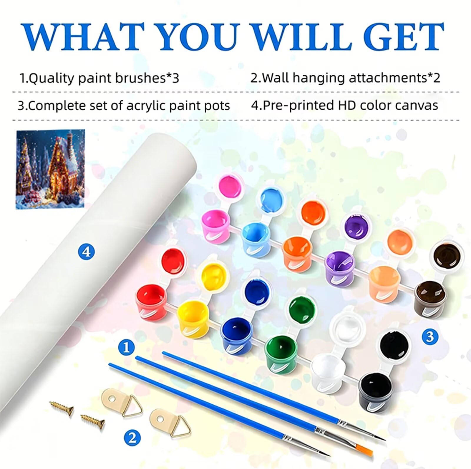 Malowanie numerami dla dorosłych Boże Narodzenie numer cukierków DIY kolorowanie według numeru dla dorosłych 80 x 160 cm z pędzlami i akrylami, nieoprawiony, ręczny zestaw aktywności do dekoracji domu