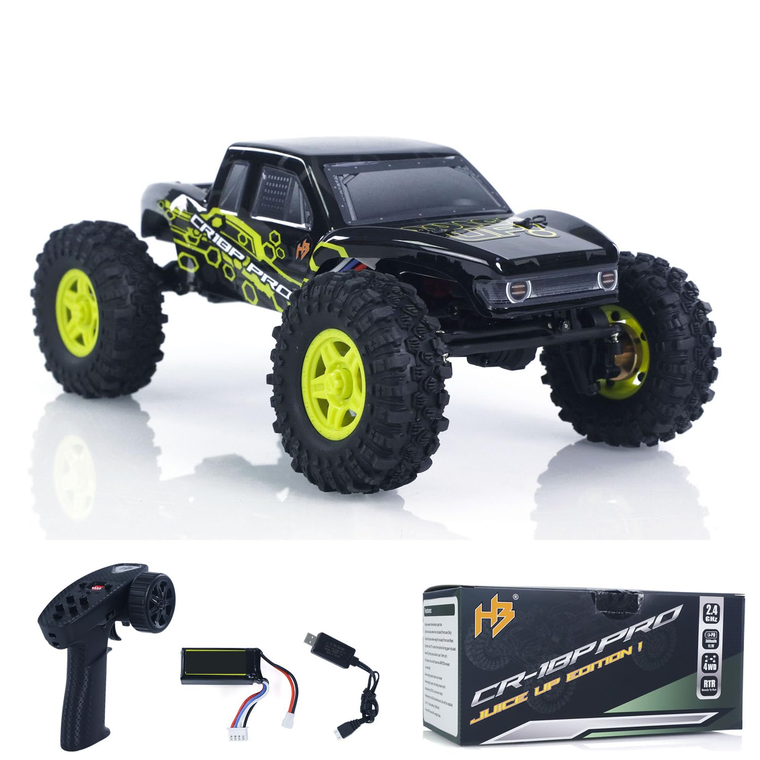 Toucan RC Hobby 1:18 RC Crawler CR18P PRO Juice Up 4WD Wireless Control Rock Crawler Car RTR Vehicleg Brushless Motor ESC USB Charger for Adult
