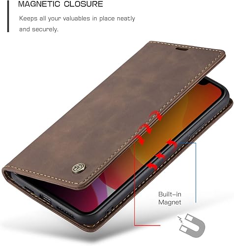 Miniatura 6 de SINIANL Funda de piel para iPhone 11 Pro Max - Funda plegable con función atril, ranura para tarjeta de crédito, cierre magnético, funda protectora